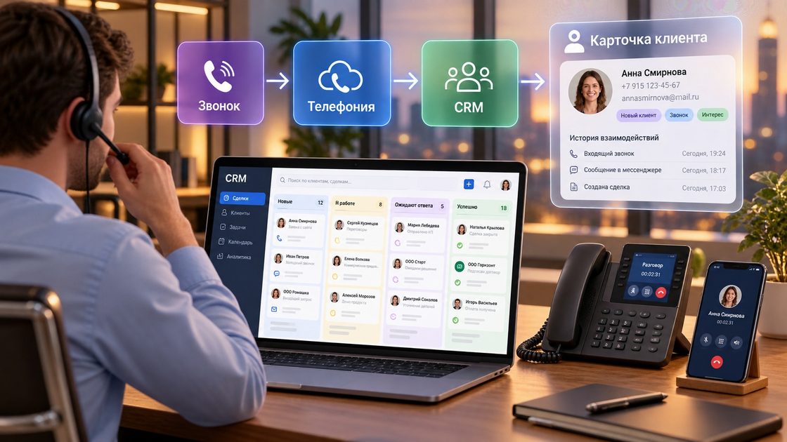 IP-телефония для отдела продаж: как работает и зачем связывать с CRM